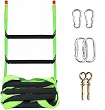 Hanured® Strickleiter 10M, Feuerfeste Rettungsleiter mit 2 Karabiner, Notfeuerleiter Fluchtleiter Tragbar, Tragfähigkeit bis 600 kg
