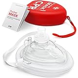 AIESI® Pocket Mask professionelle maske beatmungsmaske für beatmung mund zu mund mit einwegventil und filter, CPR Mask-Resuscitator