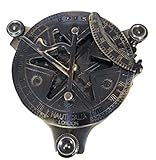 Runde, nautische Messing-Sonnenuhr-Kompass, funktionsweisend, astrolabisches Geschenk