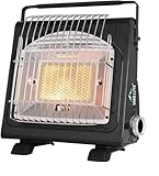 SMH LINE® 2in1 Tragbare Gasheizung Camping Gasstrahler Heizung Outdoor Zelten Wohnwagen 1.7 KW Brenner Kocher + Butan Gas Gaskartuschen Keramik Heizstrahler (Gasheizung)