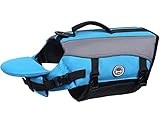 VIVAGLORY Front Float Schwimmweste Hund, Hundeschwimmweste für Bootfahren, Schwimmweste with Kopfstütze, Auftrieb & Schwimmhilfe, XS, Blau