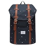 KAUKKO Rucksack Klein Damen Herren Schön und Praktisch Daypack für Schule, Uni, Beruf mit 10' Laptopfach für den Alltag, 12L, Schwarz