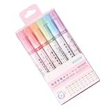 Cushangty Curve-Stiftset,Curve-Textmarker-Stiftset - 6-Farben-Curve-Textmarker-Set - Curve Pens Textmarker Marker für Erwachsene und Teenager zum Verzieren von Karten, Malbüchern, Schreiben und