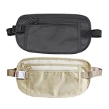 SGERUFZ 2 Stück verdeckter Geldgürtel, Anti-Diebstahl-Sicherheits-Gürteltasche, Sport-Gürteltasche, Verstellbarer Hüftgurt, wasserdichte Reisetasche
