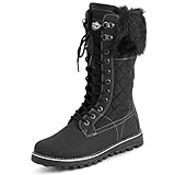 Polar Damen Schnee Dauerhaft Draussen Thermal Winter Warm Wasserdicht Mitte Wade Stiefel - Schwarz - UK8/EU41 - YC0376