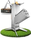 TERRADIX® Raketenofen n120 - kochen, braten, grillen - komplett zerlegbar mit Tragetasche- mit Holz oder Kohle befeuerbar
