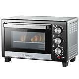 Mini Backofen 15 Liter | Pizzaofen | Minibackofen | 60 min Timer | 100°-230°C | 1200 Watt | Backofen | Krümelblech | Mini Oven | Camping Ofen | Kleiner Backofen | Energiesparend