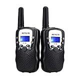 Retevis RT388 Walkie Talkie Kinder,Funkgerät große Reichweite Spielzeug für 3-12 Jahren Junge,8 Kanäle VOX Taschenlampe,Geschenke für Radfahren,Camping (1 Paar, Schwarz)