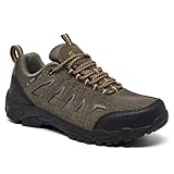 SHULOOK Wanderschuhe Herren Wasserdicht Leichte Outdoor Trekkingschuhe Knöchel Bergschuhe rutschfeste Schuhe Herren Sneaker Ultralight Sportschuhe für Camping, Wandern (Dunkelgrün EU 44)