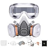 AirGearPro G-500 Atemschutzmaske mit A1P2 Filter, Gasmaske Staubfilter und Schutzbrille, Staubmaske für Lackieren, Arbeiten, Schleifen, Feinstaub