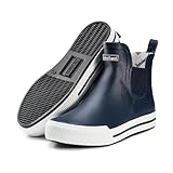 Ultrapower HAVSTEG Halbhohe Gummistiefel | Regenstiefel aus Gummi | Gummihalbstiefel | Matschstiefel Halbhoch | Brushed Design | Blau/Weiß, Gr.:40