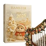 Hamster Adventskalender 2025-2D Acryl Ornament Dekoration, 24 Tage Countdown Hamster Weihnachtsbaum | für Zuhause, Familie, Erwachsene, Kinder, Urlaub, Party, Feier, Winter Display