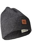 camel active Herren Beanie aus einem Baumwoll-Kaschmir-Mix Asphalt, Menswear-OS