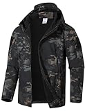 WINKEEY Jacke Herren Softshelljacke Für Herren Arbeitsjacke Winterjacke Fleece Gefüttert Übergangsjacke Wasserdicht Winddicht Warm Outdoorjacke Funktionsjacke,Camouflage1 L