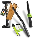 EMHAP© Holzspalter manuell – EXTRA STARKER Holz Spalter zum Holz Spalten auf Hackklotz – inkl. Schärfer & verlängerter Hebel – Kindling Splitter & Woodsplitter für Anzündholz