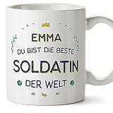 Mugffins Tassen Personalisierten für SOLDATIN Frau - Auf Deutsch - Beste der Welt - 11 oz / 330 ml - Individuell Anpassbar Geschenk Mitarbeiter