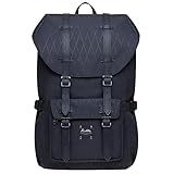 KAUKKO Laptop-Rucksack, funktionelle Outdoor-Tasche für Reisen & Camping, Studentenrucksack für Studenten, Schwarz [Ep5-18], L, Tagesrucksa