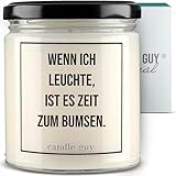 candle guy Duftkerze | Wenn ich leuchte, ist es Zeit zum bumsen. | Handgemacht aus 100% Sojawachs | 70 Stunden Brenndauer