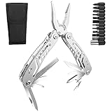 Gvolatee Multitool Werkzeug 11 in 1, Faltbares Edelstahl Multifunktionale Zange mit Schraubendreher Bits, Multifunktionszange, Tragbare Multi Tool Messer Outdoor für Camping, Hiking, Reparieren