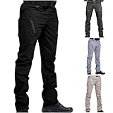 Generisch Taktische Hose Herren Baumwolle Cargohose Militär Tactical Hose Sommer Cargo Jeans Outdoor Arbeitshosen Männer Wanderhose Atmungsaktiv Große Größen Outdoorhose Schwarz 4XL