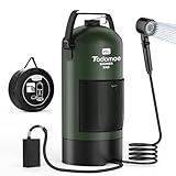 Tadomoe 20L Camping dusche mit pumpe, 2000mAh Solardusche mit Camping Tasche Und Düse, für Camping Strand Wandern Reise