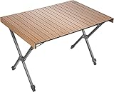 TIMBER RIDGE Campingtisch Klappbar Höhenverstellbar Klapptisch Camping Falttisch Tragbar Aluminium mit Tasche für Picknick Kochen Garten Wandern Reisen 108x71cm - Braun