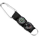 Kompass Schlüsselanhänger Mit Thermometer Multifunktionales Outdoor-Navigationswerkzeug Karabiner Schlüsselanhänger Für Wanderungen Camping Praktischer Kompass Anhänger Für Abenteuer