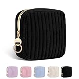 Tampon Tasche Binden Aufbewahrung Hygienebeutel für Damenbinden Damen Tampons Perioden Tasche Vliesstoff Organizer Unterwegs Notfalltasche Schule Mädchen Erste Periode Set Braut Geschenke(Schwarz)