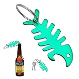 Schlüsselanhänger aus eloxiertem Aluminium – Flaschenöffner für Bier und Getränke – 9 cm – zufällige Farbe – originelles Design für Liebhaber des Meeres und des Fischens