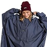 Ela Mo Regenponcho Damen - Stilvoller Fahrrad Regenschutz - wasserdicht - Super leicht - Poncho Regencape für Festival, Outdoor (Navy)