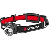 Ledlenser H8R Stirnlampe LED, aufladbar mit Lithium 18650 Akku, 600 Lumen, fokussierbar, bis zu 120h Laufzeit, rotes Rücklicht, schwenkbar, USB Ladekabel, Headlamp