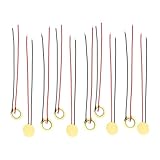 perfeclan 10 Stück 20 mm Piezo-Scheiben-Piezo-Elemente mit 3,94 Zoll-Leitungen, Echolot, Schallsensoren, Wandler für Gitarren-Akustikinstrumente