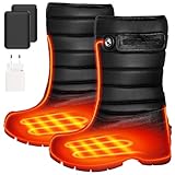CYCYHEAT Beheizte Schneestiefel Damen & Herren mit 6000mAh Akku – Wasserdichte & Rutschfeste Wärmeschuhe für Winter
