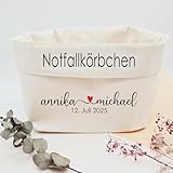 Notfallkörbchen personalisiert für die Hochzeitsfeier | Notfallbox für die Hochzeit | Handveredelt von ManufakturZauber (Klein)