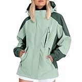 Regenjacke Damen Lang Regenbekleidung Wind Ultraleichte Wasserdichter Langer Winddicht Fashion Lang Ärmel Ultraleicht Regenmantel Gefüttert Gefüttert Leichte Sportjacke Damen L