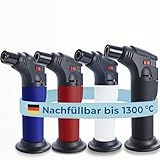 UNILITE Feuerzeug MIT Gas - Sturmfeuerzeug Gas Brenner mit Jet Flamme – nachfüllbar – 4 Stück im Set – Jetflame – Nachfüller – Elektronik Feuerzeug - Feuerzeuge