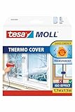 tesa tesamoll Thermo Cover Fenster-Isolierfolie - Transparente Isolierfolie zur Wärmedämmung an Fenstern - Inklusive praktischer Klebelösung - 1,7 m x 1,5 m