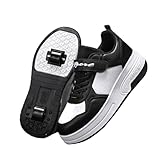 ENEN Schuhe mit Rollen für Jungen & Mädchen, Outdoor Turnschuhe mit Rollen Versenkbarer, Schuhe mit Rollen Kinder, 2-in-1 Roller Schuhe Turnschuhe mit 2 Rollen