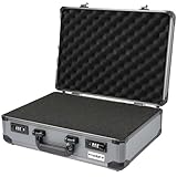 HMF 14402-02 Alu Fotokoffer, Waffenkoffer mit Rasterschaumstoff | 46 x 33 x 15 cm