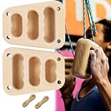 QSLKI 2PCS Klettern Hangboard, Doppelseitig rutschfest Tragbar, Multifunktionales Finger-Trainingsbrett, Hangboard Klettern, Fingerboard Aus Holz Indoors Und Outdoors, Kletterboard Den Klettergriff