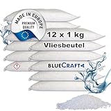 Bluecraft - Luft-Entfeuchter Granulat im Vliesbeutel 12 x 1 kg Nachfüllpackung Raumentfeuchter ohne Strom