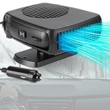 Showvigor Auto Heizung Lüfter 12V, 150W 2-in-1 Heizen & Kühlen mit Zigarettenanzünder - Enteiser, Entnebelung, Schnellheizung für Windschutzscheibe, Camping, Winter