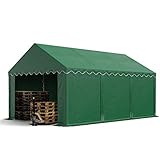 TOOLPORT Lagerzelt 4x6 m Zelthalle Unterstand Weidezelt PVC Plane 700 N wasserdicht in dunkelgrün