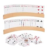 MXTIMWAN 2 Stück Kartenhalter für Kinder, Spielkartenständer aus Holz 34cm, Freisprech Holz Spielkartenhalter, Befreien Sie Ihre Hände, für Erwachsene und Senioren