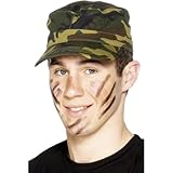 NET TOYS Army Cap Militär Mütze Camouflage Soldatenmütze Armee Kappe Soldaten Basecap Kopfbedeckung Krieg Mottoparty Kopfbedeckung Karnevalskostüme Herren Accessoires