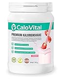 Trinknahrung hochkalorisch für Gewichtszunahme | Kohlenhydrate & Eiweiß als Kalorien Shake | Hochdosiert mit vielen Vitaminen | CaloVital - Premium Qualität aus Deutschland (Erdbeere 500g), Pulver