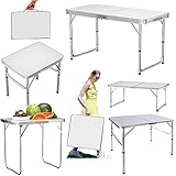 Yiyai Campingtisch Klappbar Leicht & Kompakt Balkontisch - 80 x 60cm Aluminium Klapptisch für 4 Personen, Einfach zu Aufzubauen Camping Klappbarer Falttisch