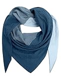 TOMEEK Schal Damen Baumwolle Dreieckstuch Halstuch Damen Dreieck Schal Farbkombination Musselin Halstuch 200cm x 120cm(Marineblau & Blau)