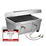 BURNHARD Klappgrill Jones 2-Brenner mit Deckel, 6,4 kW Edelstahl Gasgrill inkl. Transporttasche mit Rucksackfunktion und Multitool, Faltgrill ideal für Camping