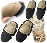 ATAIRSOFT Taktische Militär Paintball Ellbogenschützer Knieschützer Knieschoner Set Airsoft Kampfschutz Sicherheits-Gang DE